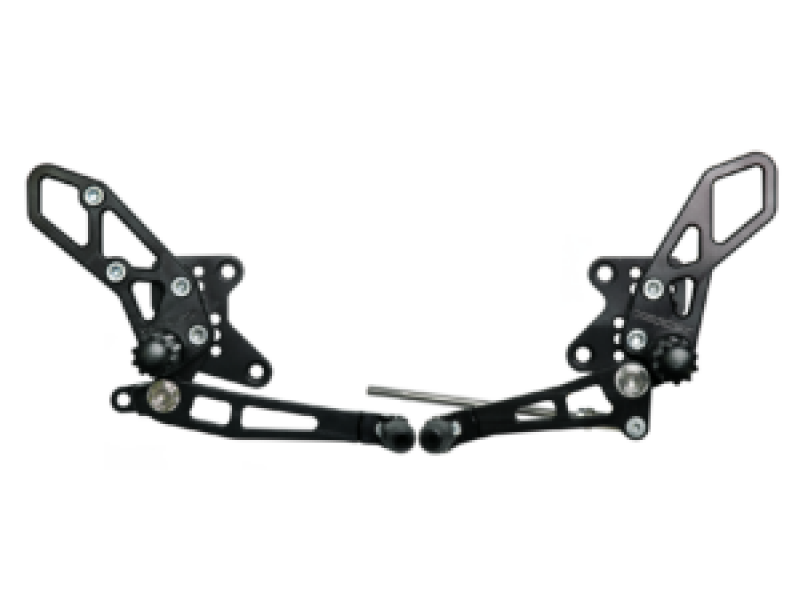 Kawasaki EX300 Ninja Adjustable Rear Sets - Vortex Racing - V2 Design - Black - `13-`17
